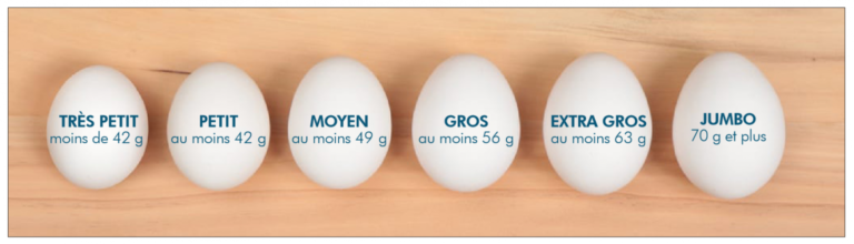 calibre de vos œufs