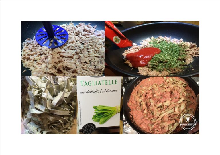 Tagliatelles au thon et à l’ail