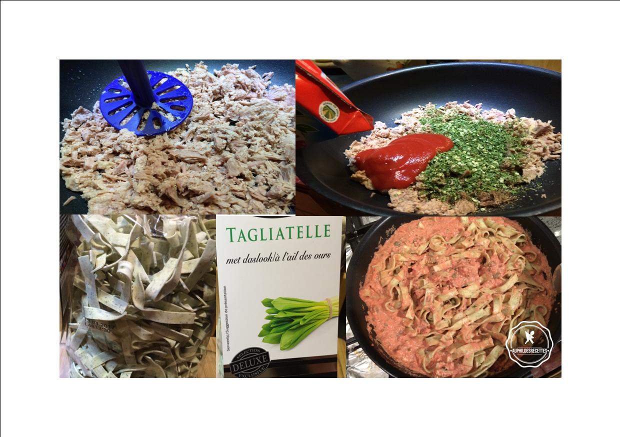 Tagliatelles au thon et à l’ail